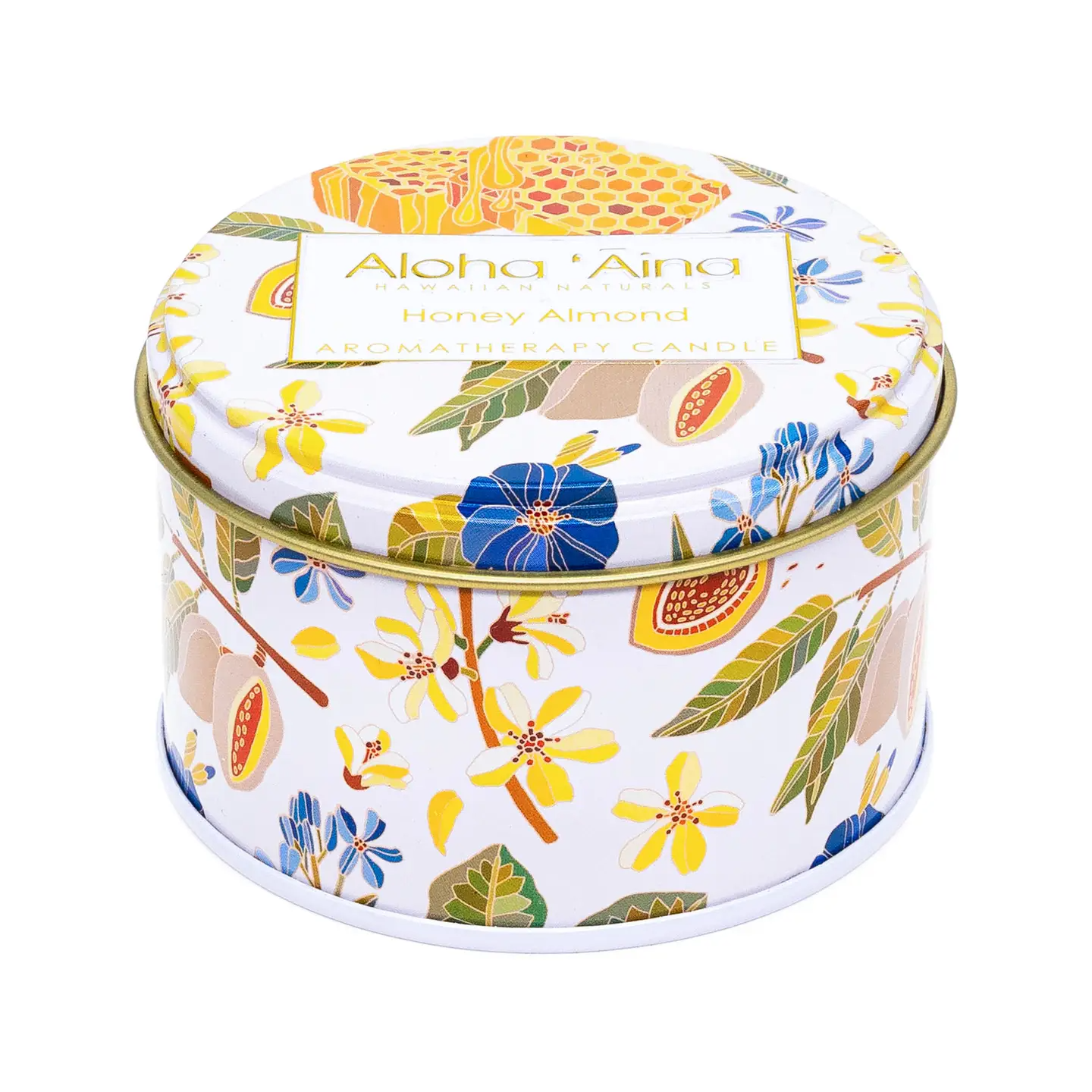 Aloha 'aina - Honey Almond Gold Tin Candle