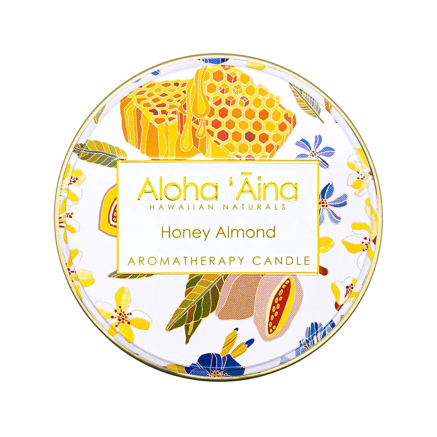 Aloha 'aina - Honey Almond Gold Tin Candle